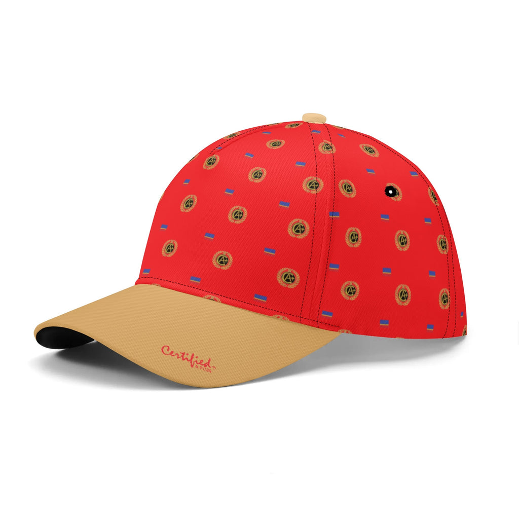 Certified wreaths & Flags  monogram print Cap Red