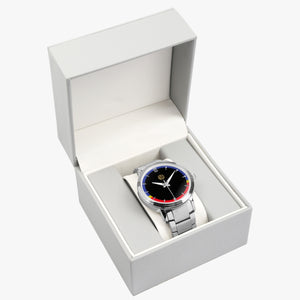 CERTIFIED STRIPE TRIM STEEL STRAP Watch (With Indicators)