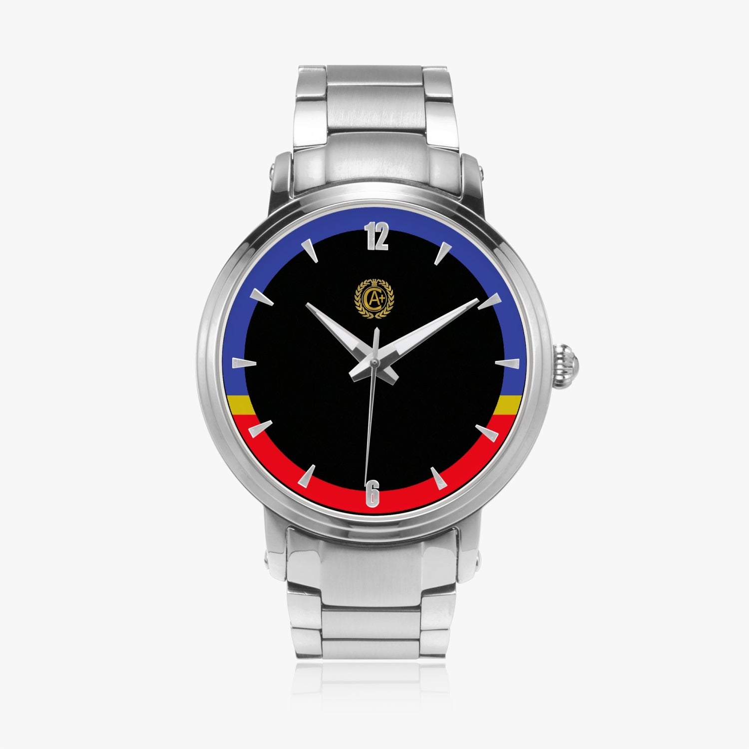 CERTIFIED STRIPE TRIM STEEL STRAP Watch (With Indicators)