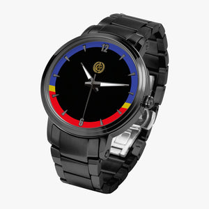 CERTIFIED STRIPE TRIM STEEL STRAP Watch (With Indicators)