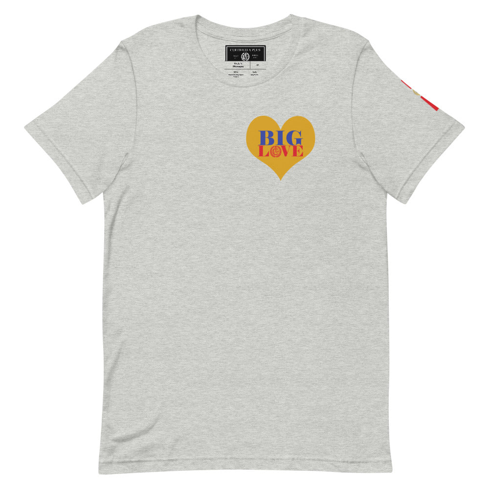 Certified Big Love Heart on Chest  unisex t-shirt