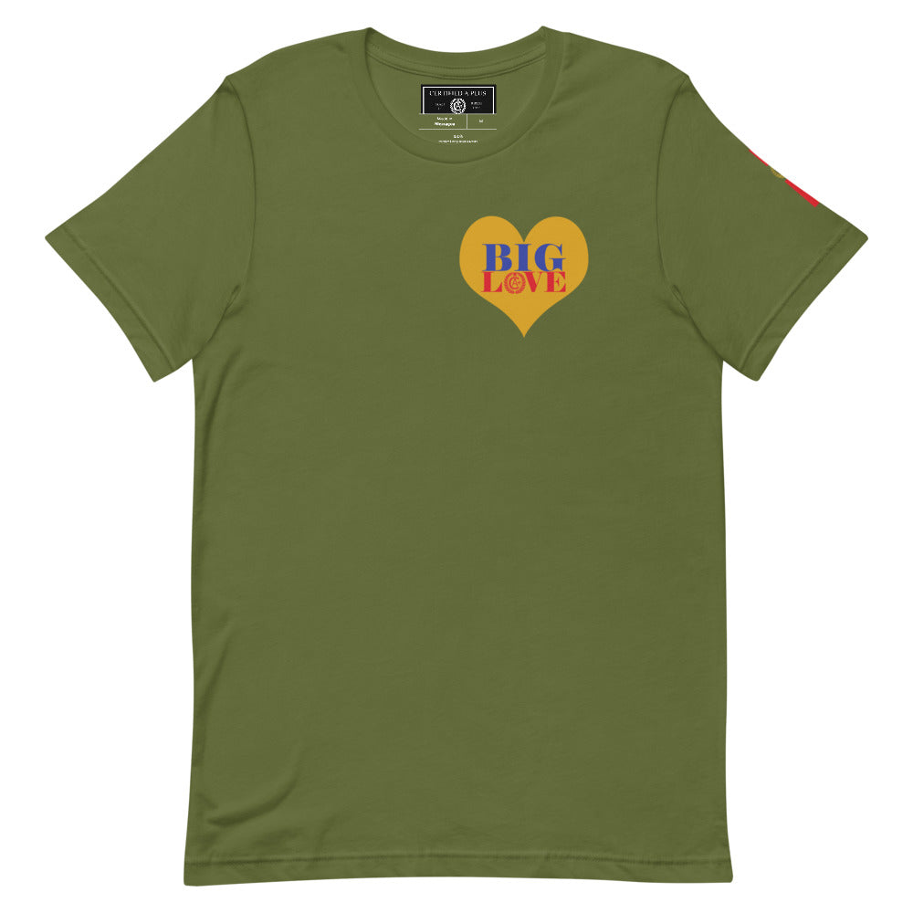 Certified Big Love Heart on Chest  unisex t-shirt