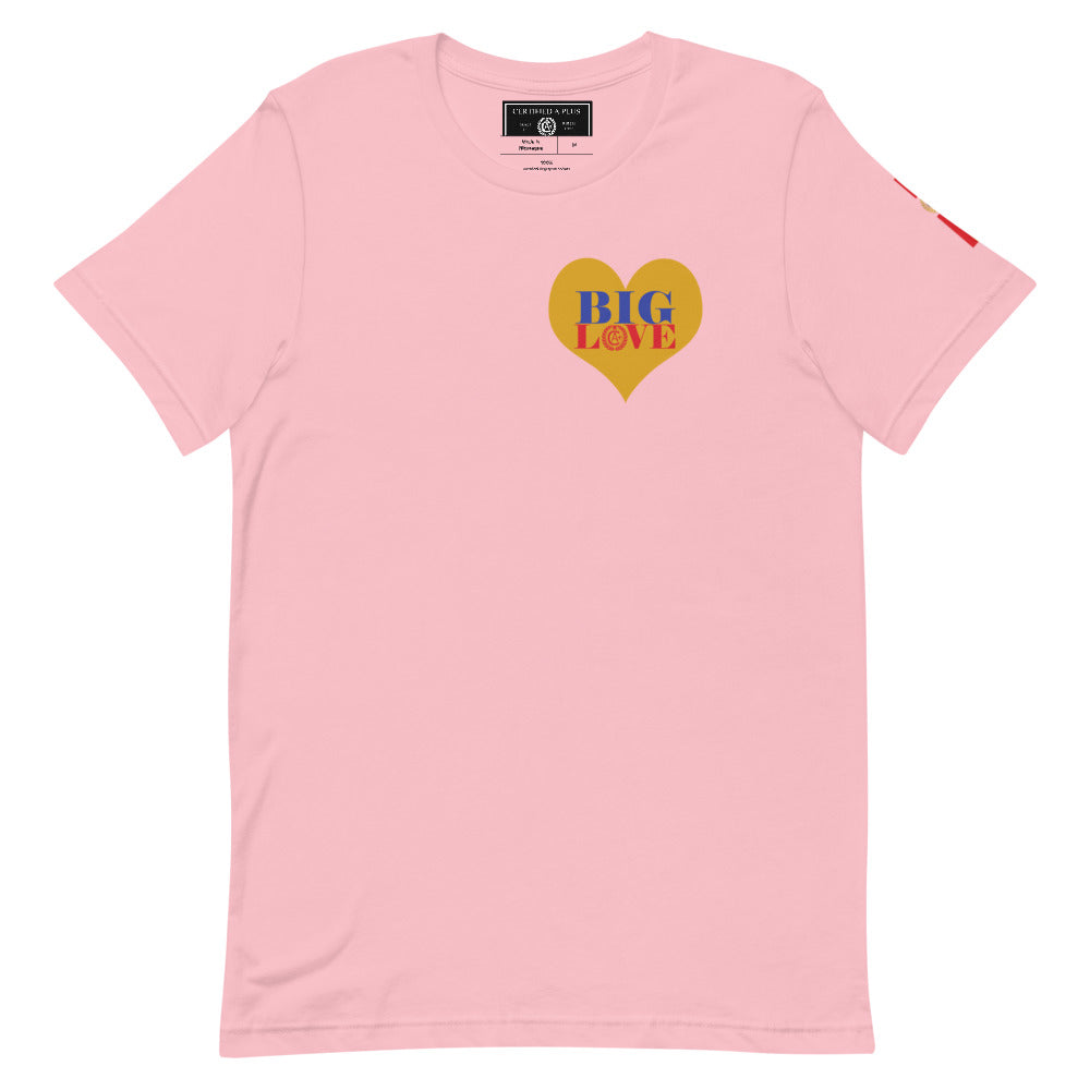 Certified Big Love Heart on Chest  unisex t-shirt